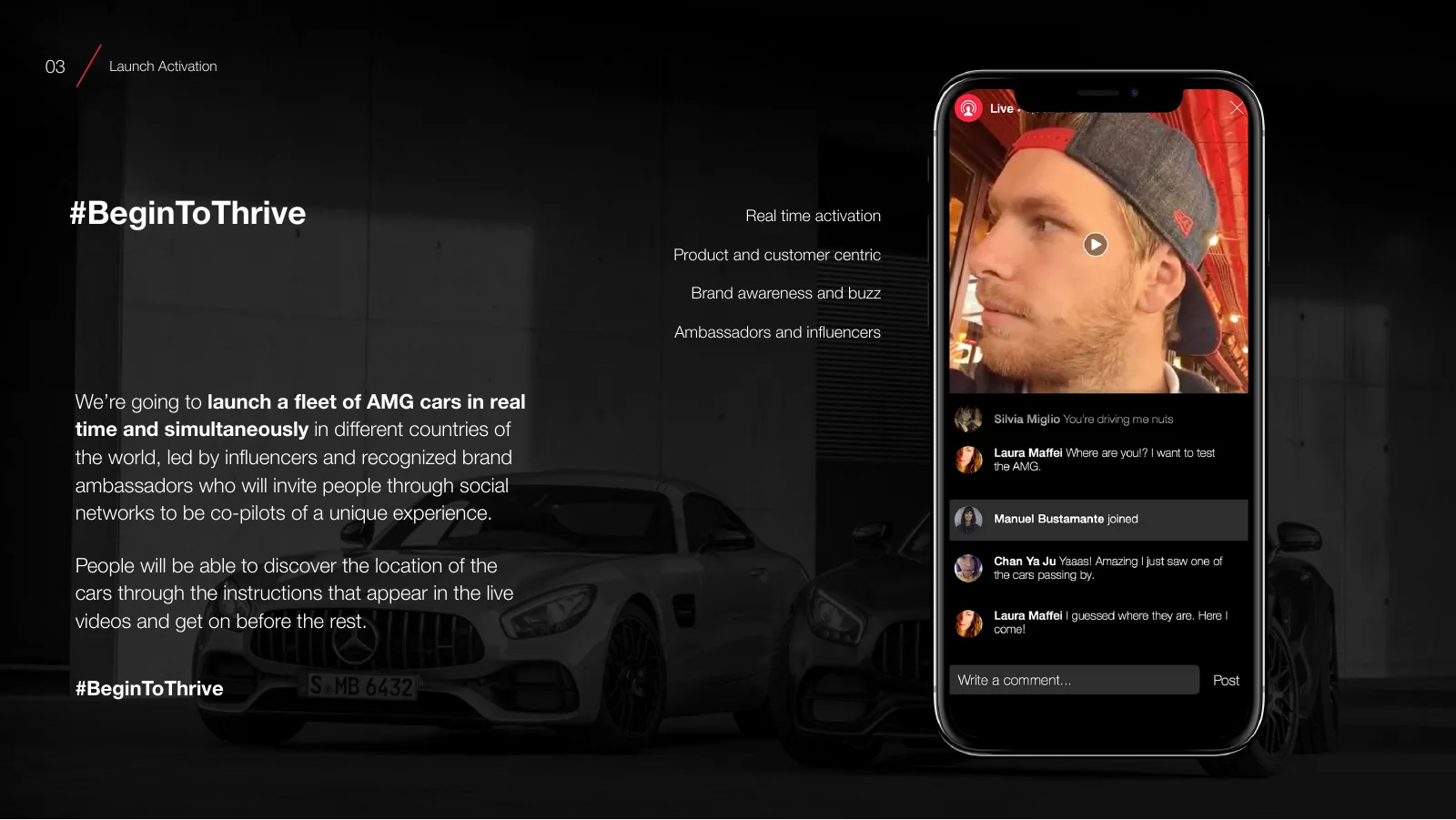 #BeginToThrive launch content on a phone.